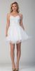 Strapless Beaded Lace Top Tulle Short Homecoming Dress in White